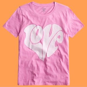 J Crew Vintage cotton "Love" heart T-shirt